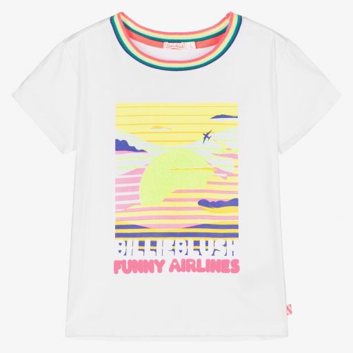 Billieblush-Girls White Sunset T-Shirt | Childrensalon Outlet