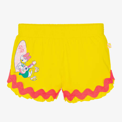 Billieblush-Girls Yellow Cotton Disney Shorts | Childrensalon Outlet