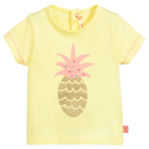 Billieblush-تيشيرت أطفال بناتي قطن لون أصفر | Childrensalon Outlet