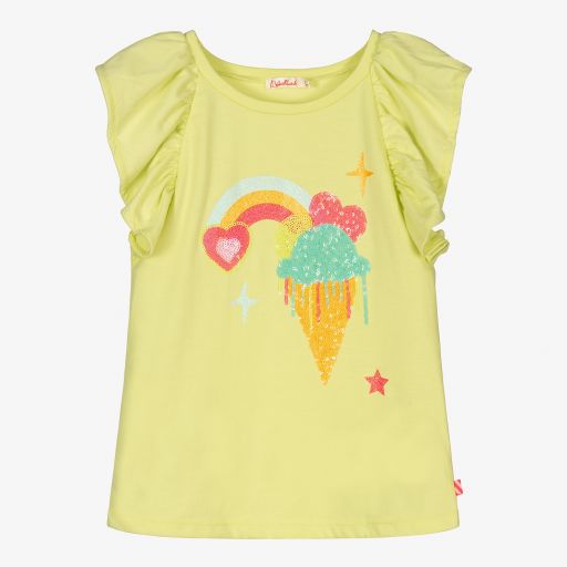 Billieblush-Girls Yellow Ice Cream T-Shirt | Childrensalon Outlet
