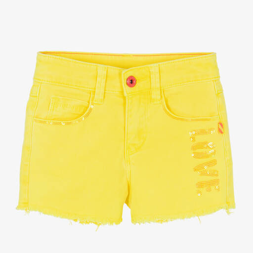 Billieblush-Gelbe Twill-Shorts mit Pailletten | Childrensalon Outlet