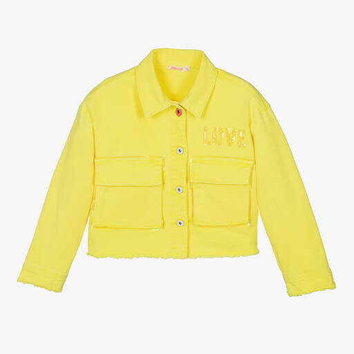 Billieblush-Желтая куртка из саржи с пайетками | Childrensalon Outlet