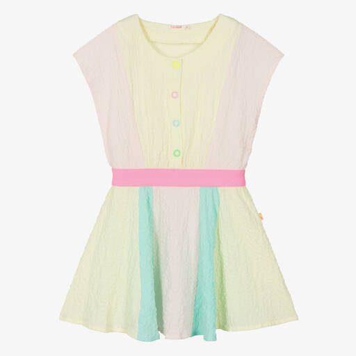 Billieblush-Girls Yellow Striped Seersucker Dress | Childrensalon Outlet
