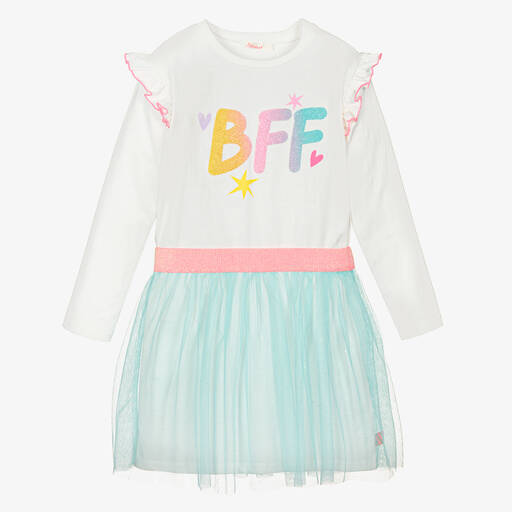 Billieblush-Ivory & Green Tulle Dress | Childrensalon Outlet