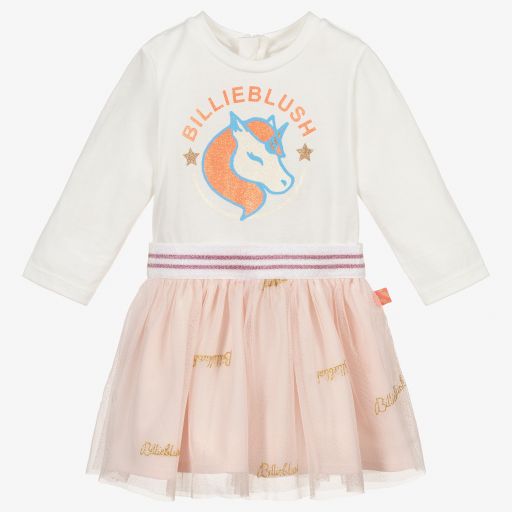 Billieblush-Ivory & Pink Tulle Dress | Childrensalon Outlet