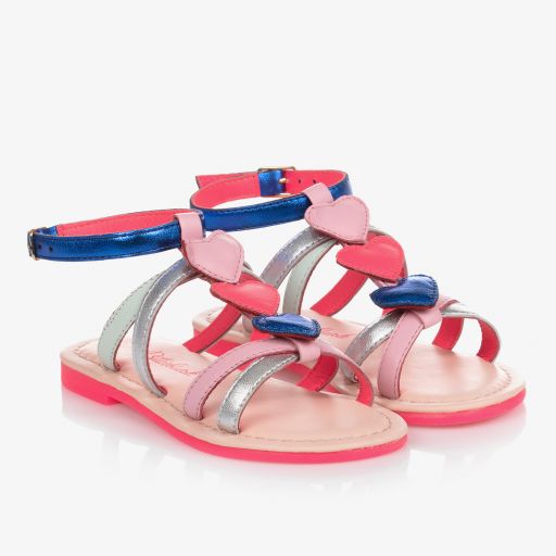 Billieblush-Metallic Heart Leather Sandals | Childrensalon Outlet
