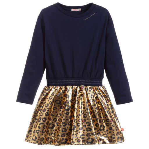 Billieblush-Navy Blue & Gold Dress | Childrensalon Outlet