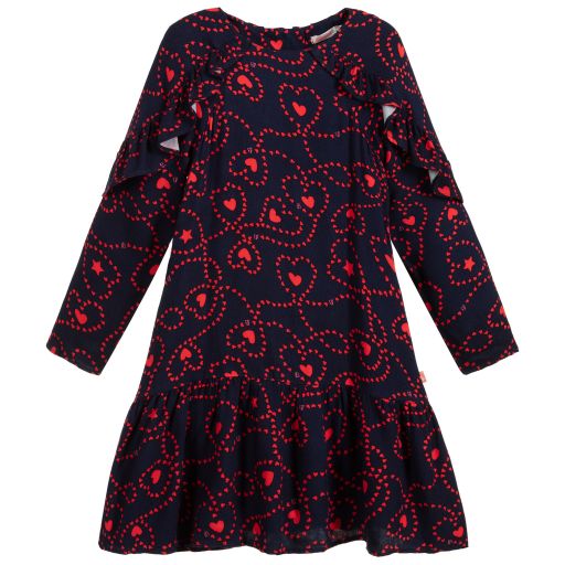 Billieblush-Navy Blue & Red Viscose Dress | Childrensalon Outlet