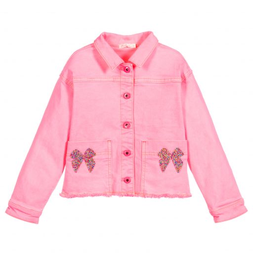 Billieblush-Neon Pink Denim Jacket  | Childrensalon Outlet