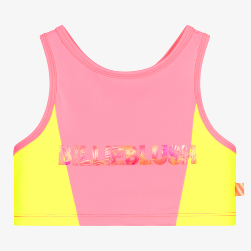 Billieblush-Neon Pink & Yellow Cropped Top | Childrensalon Outlet