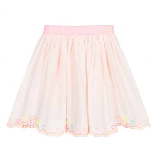 Billieblush-Pink Cotton Embroidered Skirt | Childrensalon Outlet