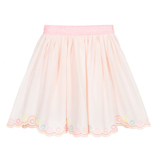 Billieblush-Jupe rose en coton brodé | Childrensalon Outlet