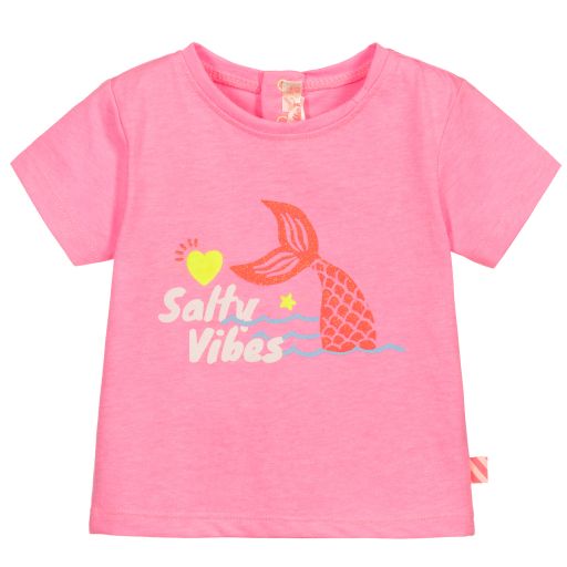 Billieblush-Pink Cotton Jersey T-Shirt | Childrensalon Outlet