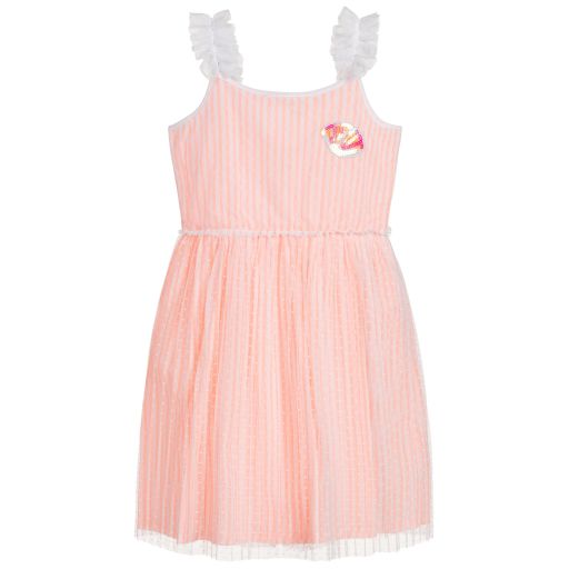 Billieblush-Pink Cotton & Tulle Dress | Childrensalon Outlet