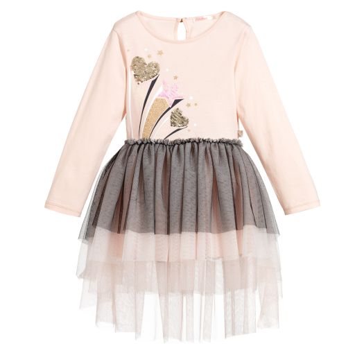 Billieblush-Pink Cotton & Tulle Dress | Childrensalon Outlet