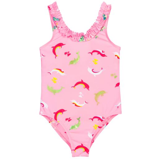 Billieblush-Розовый купальник с дельфинами | Childrensalon Outlet