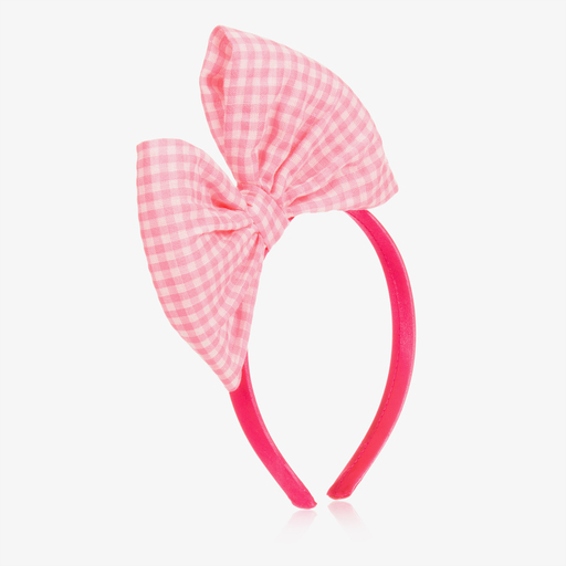 Billieblush-Pink Gingham Bow Hairband | Childrensalon Outlet