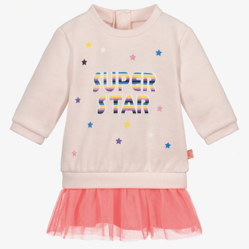 Billieblush-Pink Jersey & Tulle Dress | Childrensalon Outlet