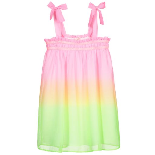 Billieblush-Pink Neon Chiffon Dress | Childrensalon Outlet