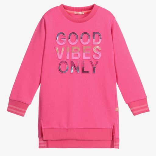 Billieblush-Pink Sequin Sweatshirt Dress | Childrensalon Outlet