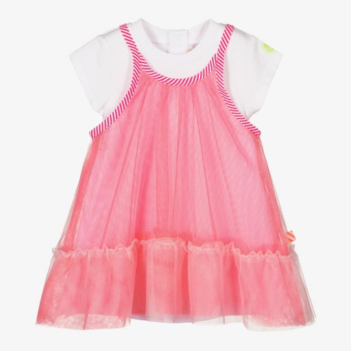 Billieblush-2-in-1-Babykleid in Rosa und Weiß | Childrensalon Outlet