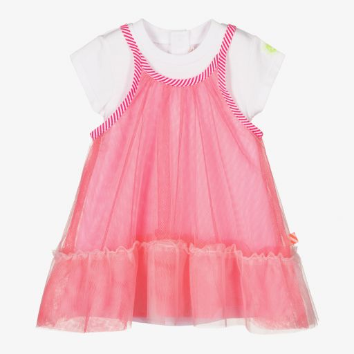 Billieblush-Pink & White 2-in-1 Baby Dress | Childrensalon Outlet