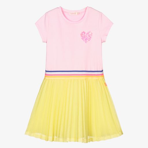Billieblush-Pink & Yellow Pleated Dress | Childrensalon Outlet