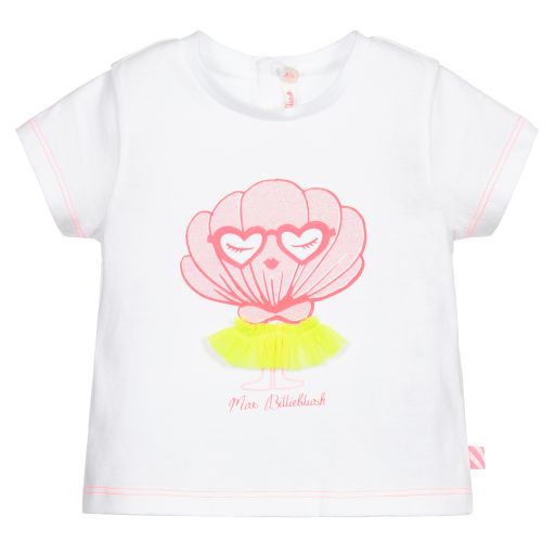 Billieblush-White Cotton Jersey T-Shirt | Childrensalon Outlet