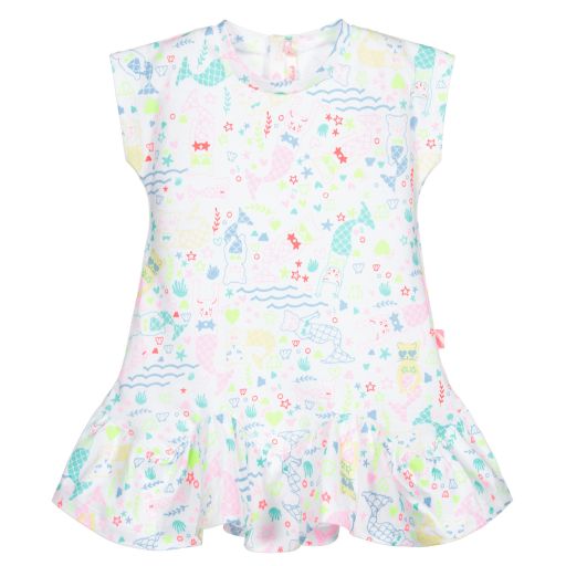 Billieblush-White Mermaid Print Dress | Childrensalon Outlet