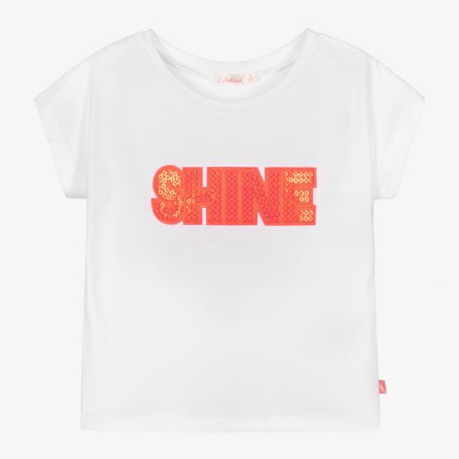 Billieblush-White & Neon Pink T-Shirt | Childrensalon Outlet