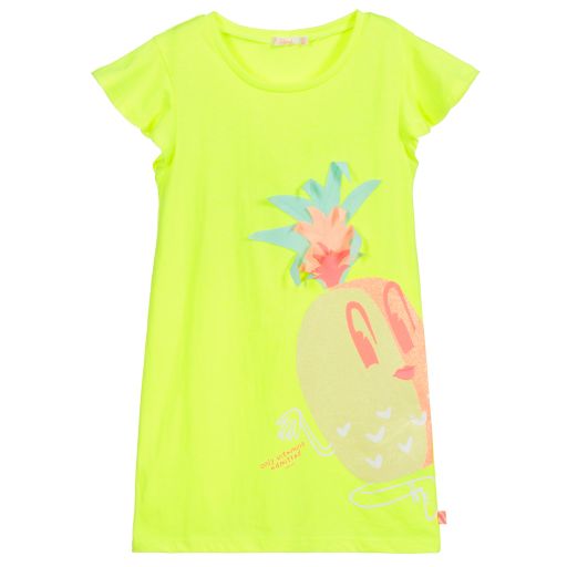 Billieblush-Gelbes Jerseykleid mit Ananas-Print | Childrensalon Outlet
