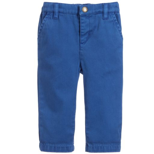 Billybandit-Boys Blue Cotton Trousers | Childrensalon Outlet