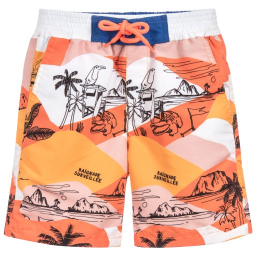 Billybandit-Boys Orange Swim Shorts | Childrensalon Outlet