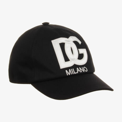 Dolce & Gabbana-Black DG Milano Cotton Cap | Childrensalon Outlet