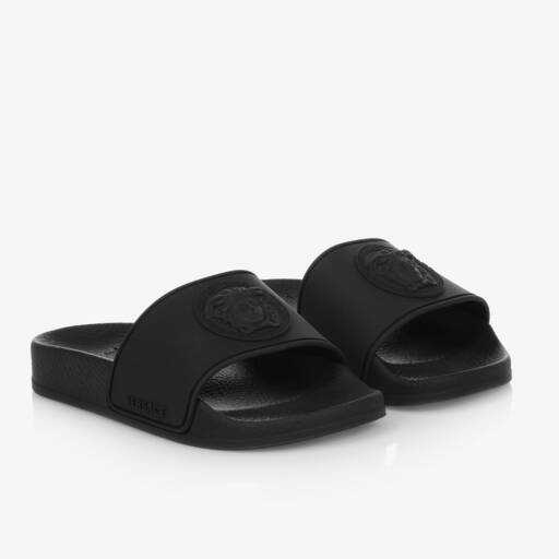 Versace-Black Medusa Sliders | Childrensalon Outlet