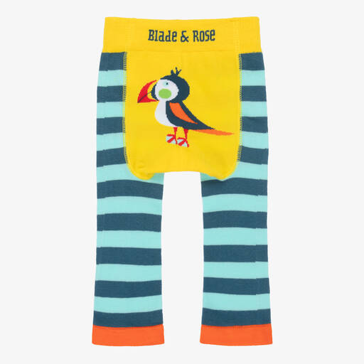 Blade & Rose-Blue Cotton Finley The Puffin Leggings | Childrensalon Outlet