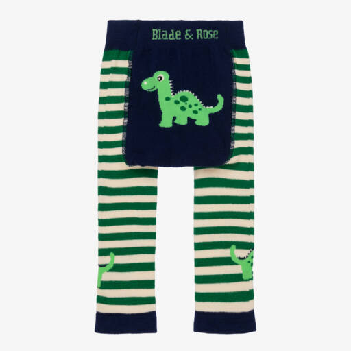 Blade & Rose-Boys Blue Dinosaur Knit Leggings | Childrensalon Outlet