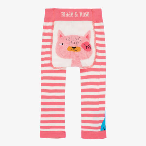 Blade & Rose-Girls Pink Cat Knit Leggings | Childrensalon Outlet
