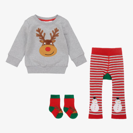 Blade & Rose-Grey & Red Festive Leggings Set | Childrensalon Outlet