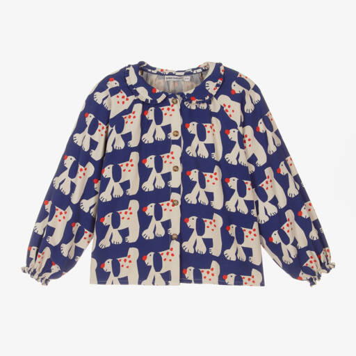 Bobo Choses-Girls Blue Dog Print Top | Childrensalon Outlet