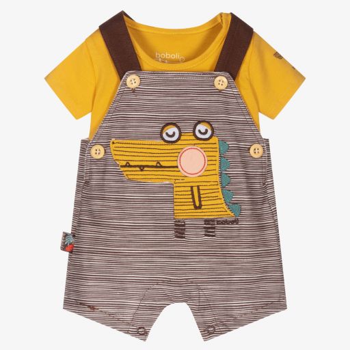 Boboli-Baby Boys Cotton Dungarees Set | Childrensalon Outlet