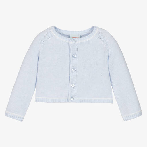 Boboli-Baby Boys Pale Blue Knitted Cardigan | Childrensalon Outlet