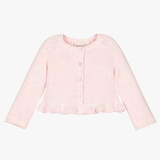 Boboli-Baby Girls Pale Pink Knitted Cardigan | Childrensalon Outlet