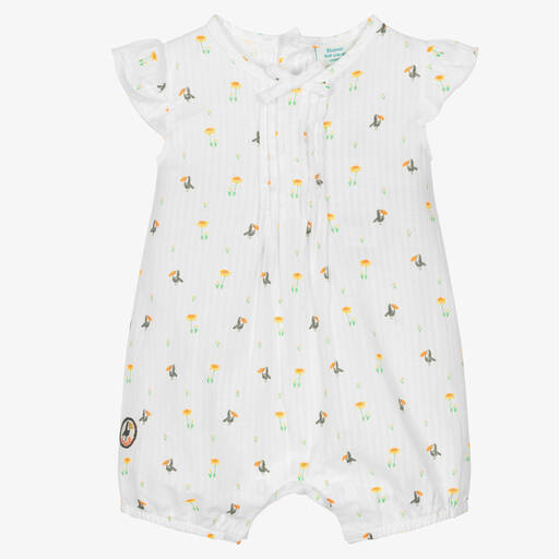 Boboli-Baby Girls White Cotton Toucan Shortie | Childrensalon Outlet