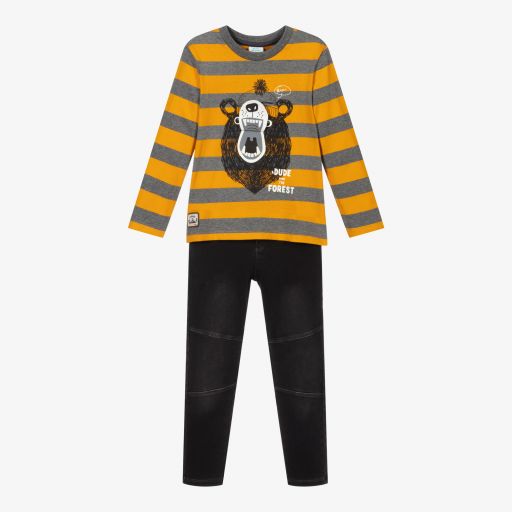 Boboli-Черно-желтый топ с брюками | Childrensalon Outlet