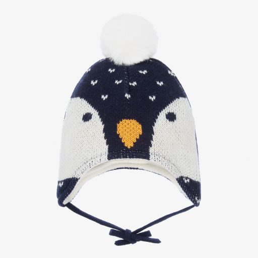 Boboli-Blue Penguin Knitted Hat | Childrensalon Outlet