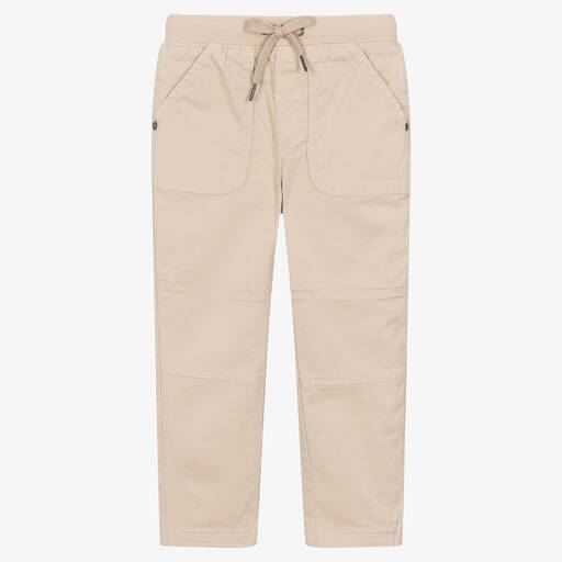 Boboli-Boys Beige Cotton Twill Trousers | Childrensalon Outlet