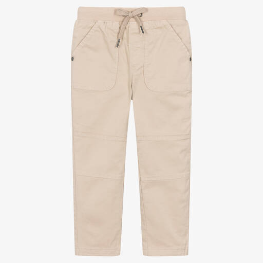 Boboli-Boys Beige Cotton Twill Trousers | Childrensalon Outlet