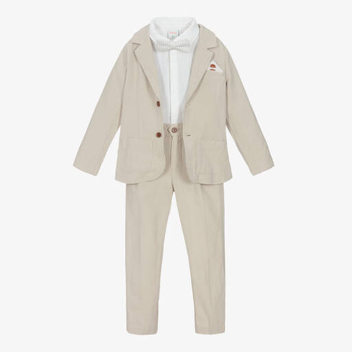 Boboli-Boys Beige & Ivory Trouser Set | Childrensalon Outlet