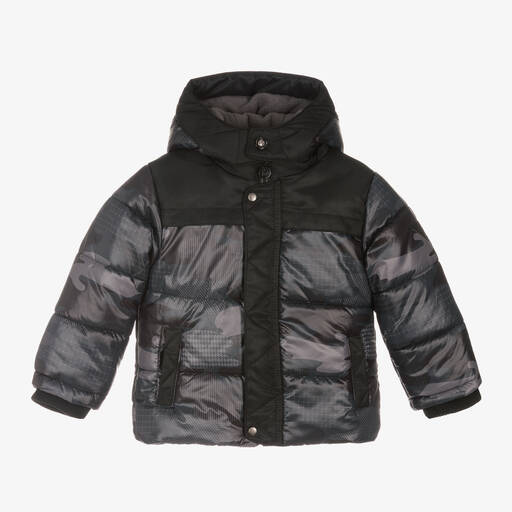 Boboli-Boys Black Hooded Puffer Coat | Childrensalon Outlet